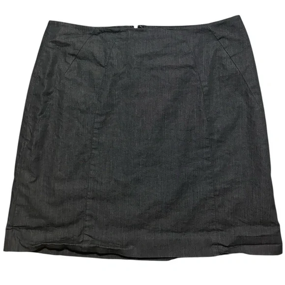 Ann Taylor LOFT gray lined skirt 8 - Picture 2 of 8